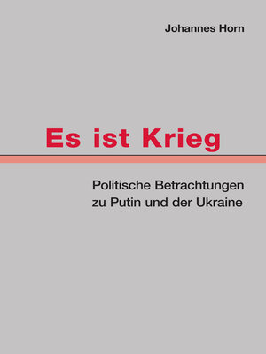 cover image of Es ist Krieg